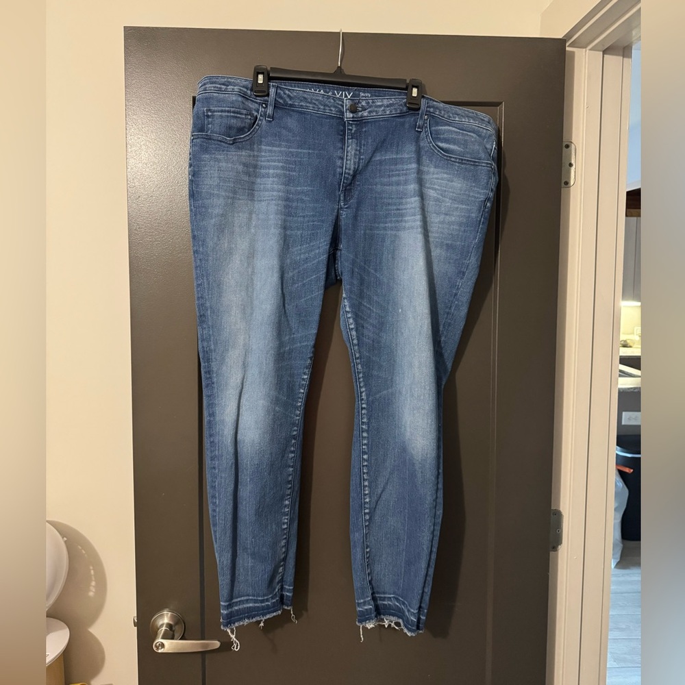 Ava & Viv Plus Size Women's Classic Blue Skinny Jeans